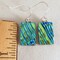 Green Dichroic Fused Glass Dangle Earrings product 2